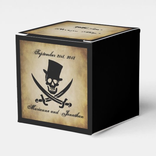 Ballotins Jolly roger Pirate Mariage Faveur Box (Verso)