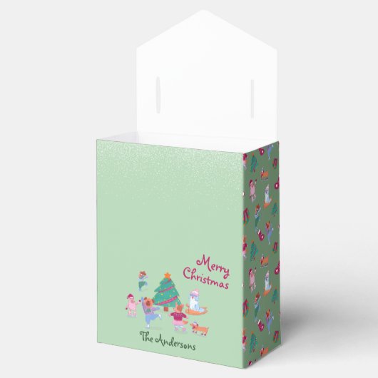 Ballotins Jote Chien Patinage sur glace Pistache Vert Noël (Ouvert)