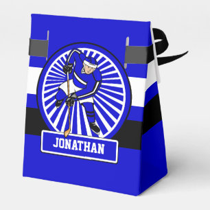 Ballotins Joueur de hockey sur glace personnalisé bleu