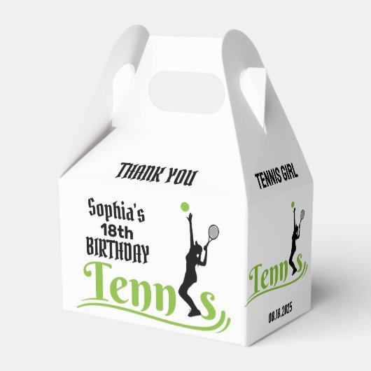 Ballotins Joueuse de tennis, fille d'anniversaire Ballotin (Verso)