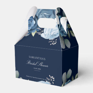 Ballotins Jour de mariage poussiéreux bleu floral aquarelle