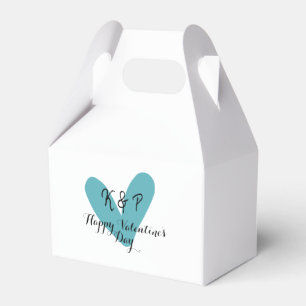 Ballotins Joyeuse Saint-Valentin turquoise cœur nom lettre