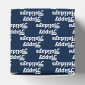 Ballotins "Joyeuses fêtes" bleu marine blanc Vacances Cadeau (Haut)