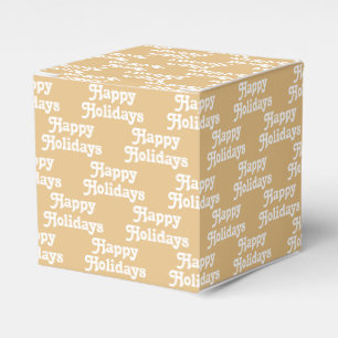 Ballotins "Joyeuses fêtes" camel kaki blanc cadeau de vacanc