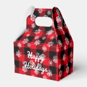 Ballotins Joyeuses fêtes l Snowflakes Red Buffalo Plaid (Arrière)
