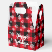 Ballotins Joyeuses fêtes l Snowflakes Red Buffalo Plaid (Ouvert)