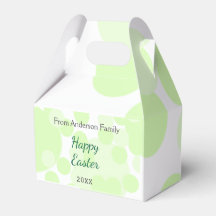 Joyeuses Pâques pois gris vert nom de famille