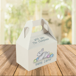 Ballotins Joyeuses Pâques Typographie Simple Lapin Pastel