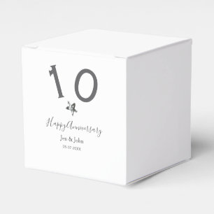 Ballotins Joyeux 10e anniversaire nom date gris métal étoile