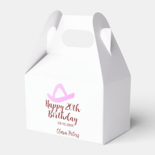 Ballotins Joyeux 20e anniversaire fille cowboy rose nom date