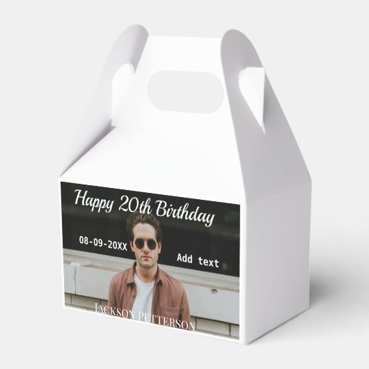 Ballotins Joyeux 20e anniversaire simple photo ajouter nom d (Verso)