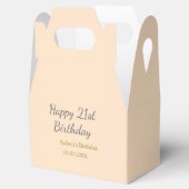 Ballotins Joyeux 21e anniversaire nom date gris orange paste (Ouvert)