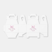 Ballotins Joyeux 21e Anniversaire rose ajouter nom monogramm (Déplié)