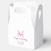 Ballotins Joyeux 21e Anniversaire rose ajouter nom monogramm (Ouvert)