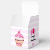 Ballotins Joyeux Anniversaire Cupcake rose cerise avec boîte (Ouvert)