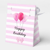 Ballotins Joyeux Anniversaire Cupcake rose cerise avec boîte (Arrière)