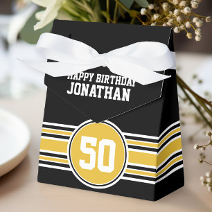 Ballotins Joyeux Anniversaire Sports Stripes avec Age Gold B