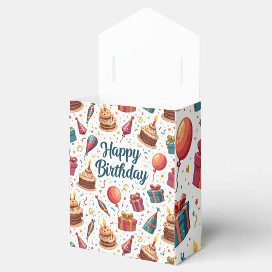 Ballotins Joyeux Ballotin papier d'anniversaire avec ballons (Ouvert)
