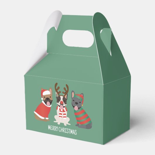 Ballotins Joyeux Buldogs français de Noël (Verso)