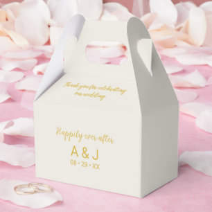 Ballotins Joyeux Jour après Albâtre Blanc Monogramme Or