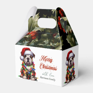 Ballotins Joyeux Noël avec un Bulldog drôle et mignon en aqu