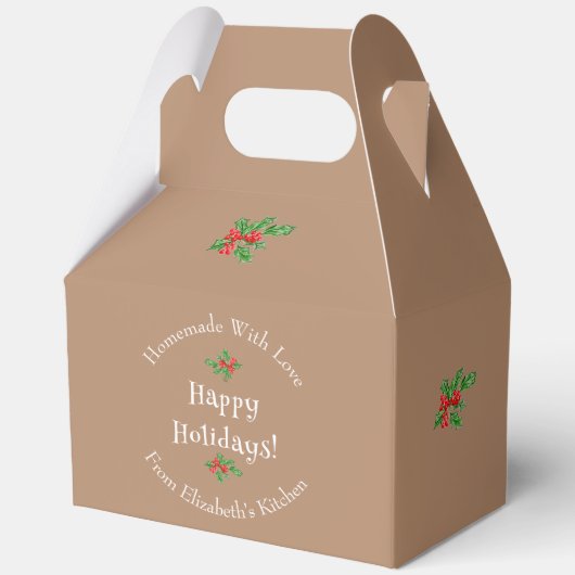 Ballotins Joyeux Noël Biscuits Cadeau Brun Modifiable (Recto)