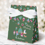 Ballotins Joyeux Noël Chien Patinage sur glace Festive Vert