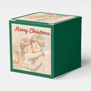 BALLOTINS JOYEUX NOËL DESIGN DEUX ENFANTS ET UNE ÉTREINTE