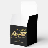 Ballotins Joyeux Noël écriture moderne noire et or (Ouvert)