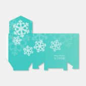 Ballotins Joyeux Noël élégant Cyan Snowflakes Motif (Déplié)