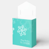 Ballotins Joyeux Noël élégant Cyan Snowflakes Motif (Ouvert)
