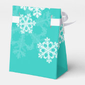 Ballotins Joyeux Noël élégant Cyan Snowflakes Motif (Arrière)