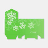 Ballotins Joyeux Noël élégant Green Snowflakes Motif (Déplié)