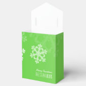 Ballotins Joyeux Noël élégant Green Snowflakes Motif (Ouvert)