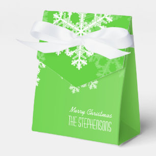 Ballotins Joyeux Noël élégant Green Snowflakes Motif
