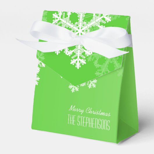 Ballotins Joyeux Noël élégant Green Snowflakes Motif (Verso)
