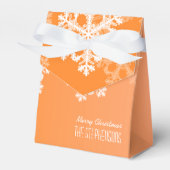 Ballotins Joyeux Noël élégant Orange Snowflakes Motif (Verso)
