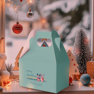 Ballotins Joyeux Noël – Renne et Lapin sur fond sarcelle