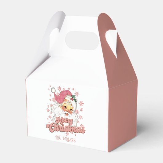 Ballotins Joyeux Noël Retro Typographie Père Noël Pink Casqu (Verso)