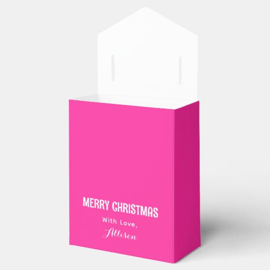 Ballotins Joyeux Noël rose vif minimaliste (Ouvert)
