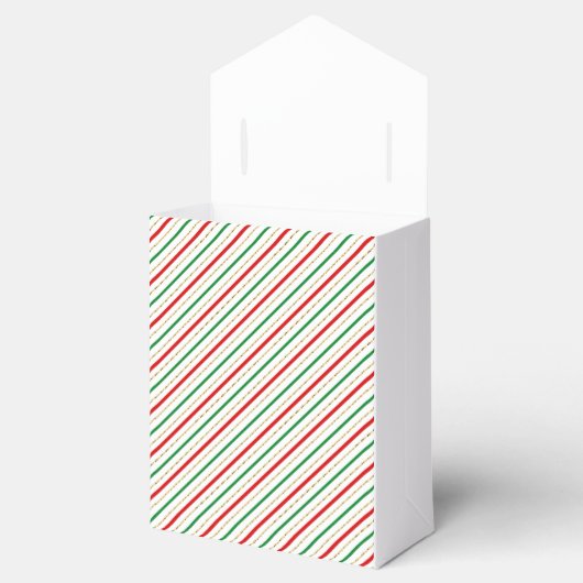 Ballotins Joyeux Noël Rouge Vert Or Motif rayé (Ouvert)