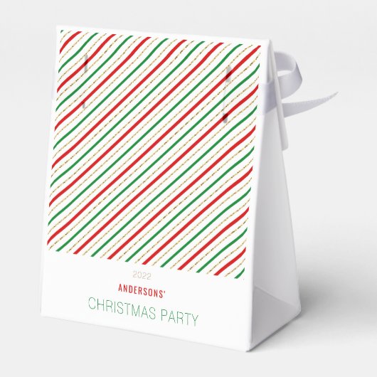 Ballotins Joyeux Noël Rouge Vert Or Motif rayé (Arrière)