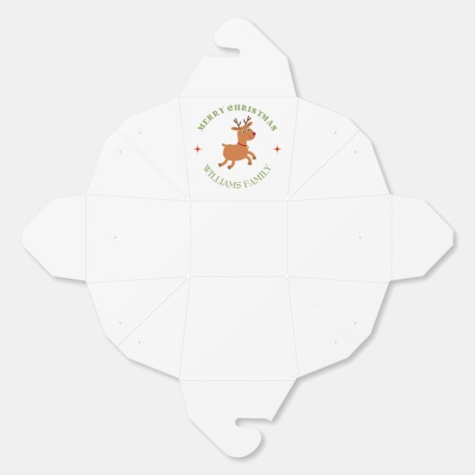 Ballotins Joyeux texte de Noël rennes blanc (Déplié)