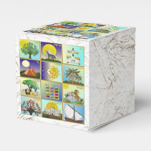 Ballotins Judaica 12 tribus d'Israël Panneaux de boîte à fav