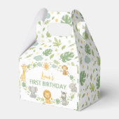 Ballotins Jungle Animals Safari Wild One Birthday Favor Box (Arrière)