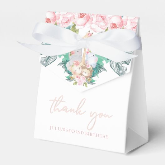 Ballotins Jungle Animaux Fille Anniversaire Merci (Verso)