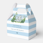 Ballotins Jungle Elephant Bleu 1er anniversaire Merci de fêt (Verso)