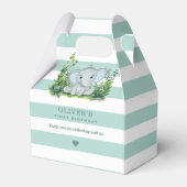 Ballotins Jungle Elephant Vert 1er anniversaire Merci de fêt (Arrière)