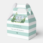 Ballotins Jungle Elephant Vert 1er anniversaire Merci de fêt (Verso)