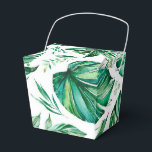 Ballotins Jungle tropical<br><div class="desc">Plage tropicale verte et blanche aux feuilles en boîtes de faveur.</div>
